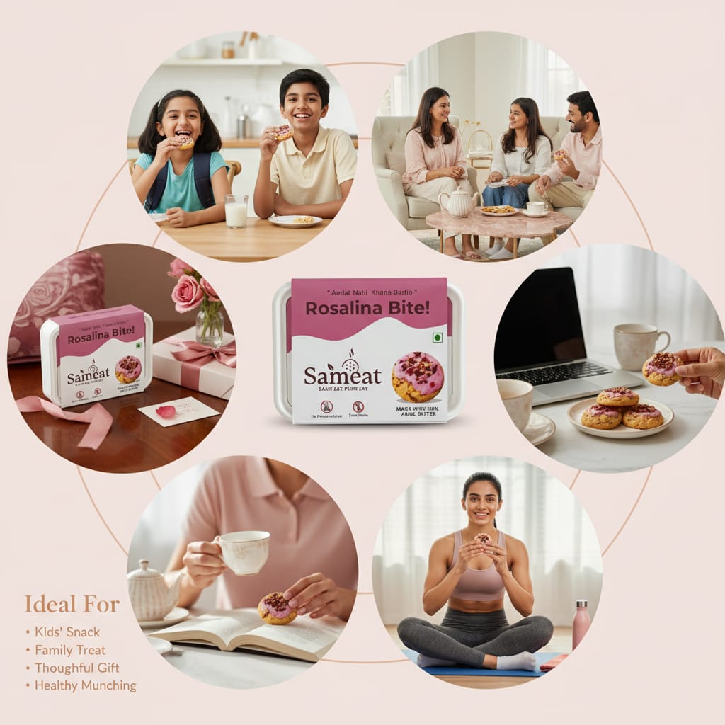 Rosalina Bites – Rose Almond Cookies (No Maida, Gluten-Free)